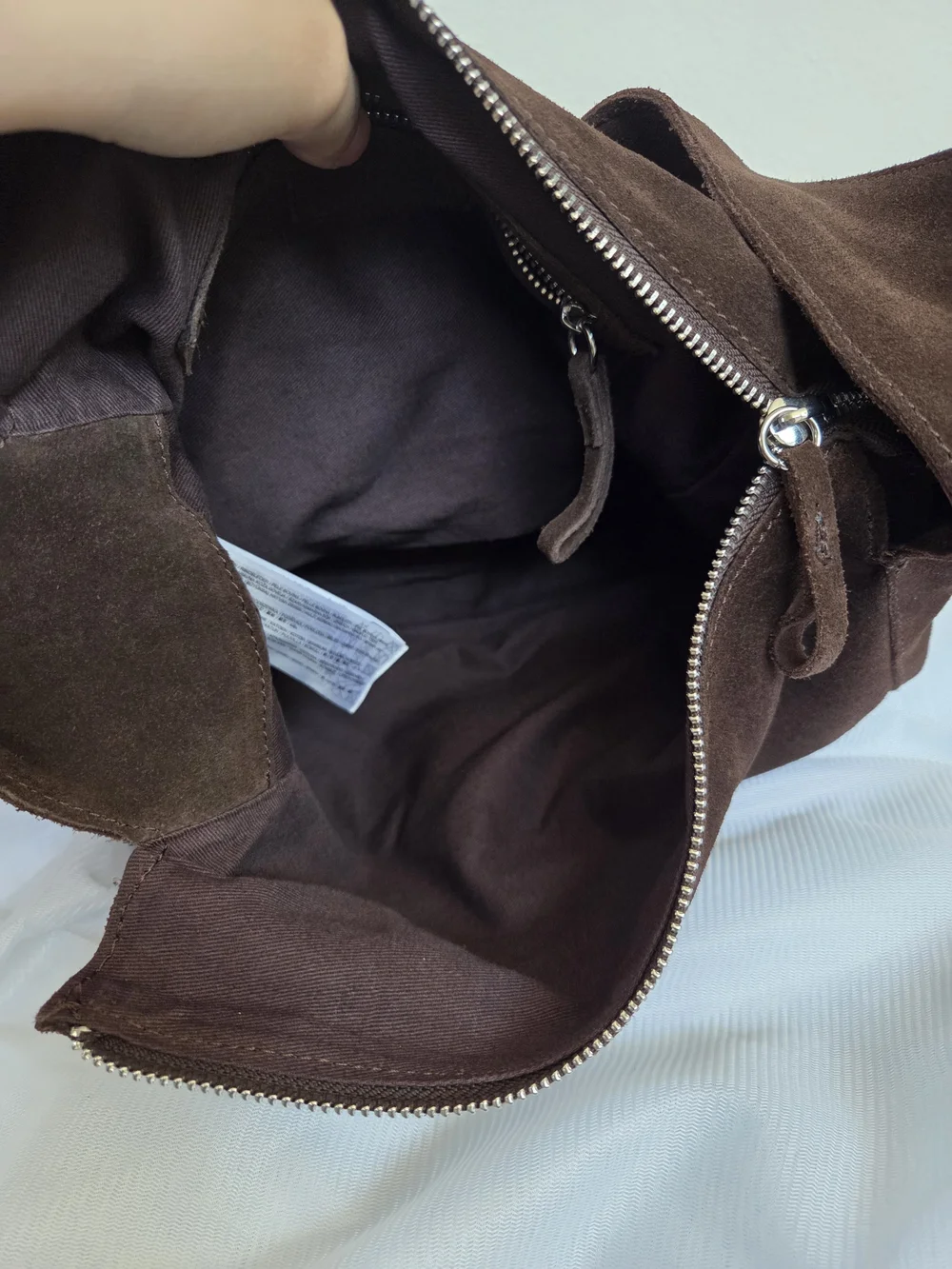 Chocolate Brown Suede Shoulder Bag